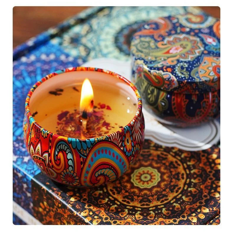 Ethnic Dried Flower Aromatherapy Candles