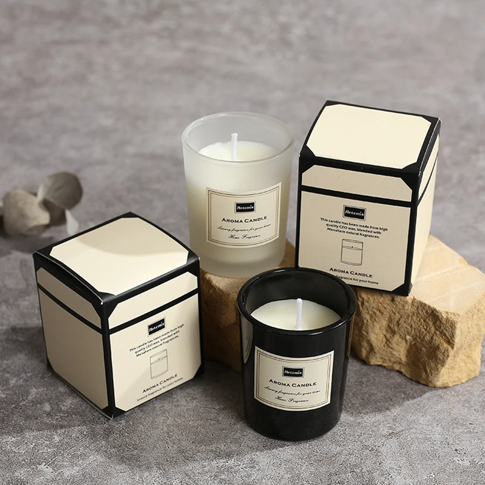 Ebony and Ivory romantic candle set