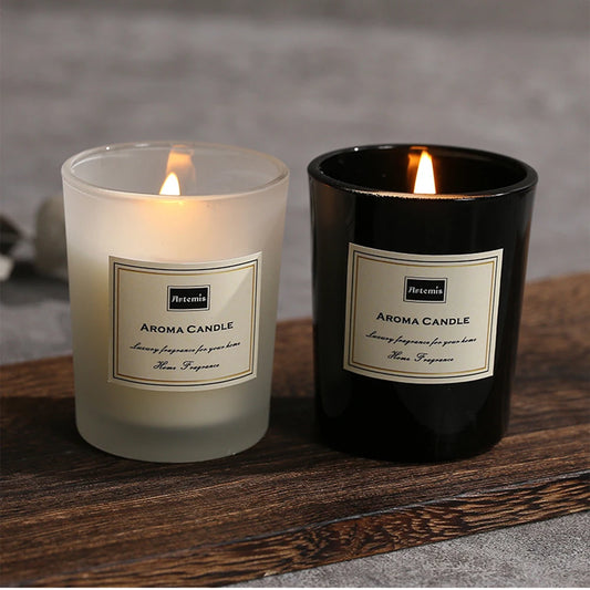 Ebony and Ivory romantic candle set