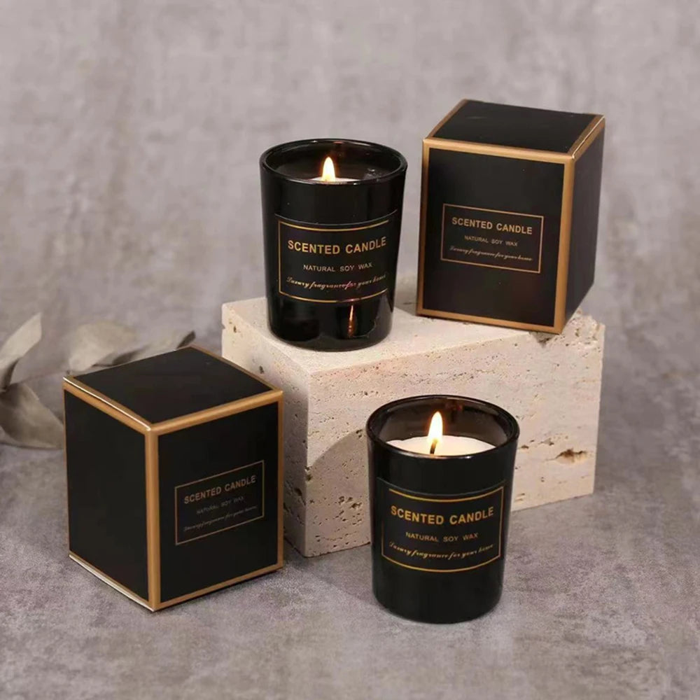 Ebony and Ivory romantic candle set