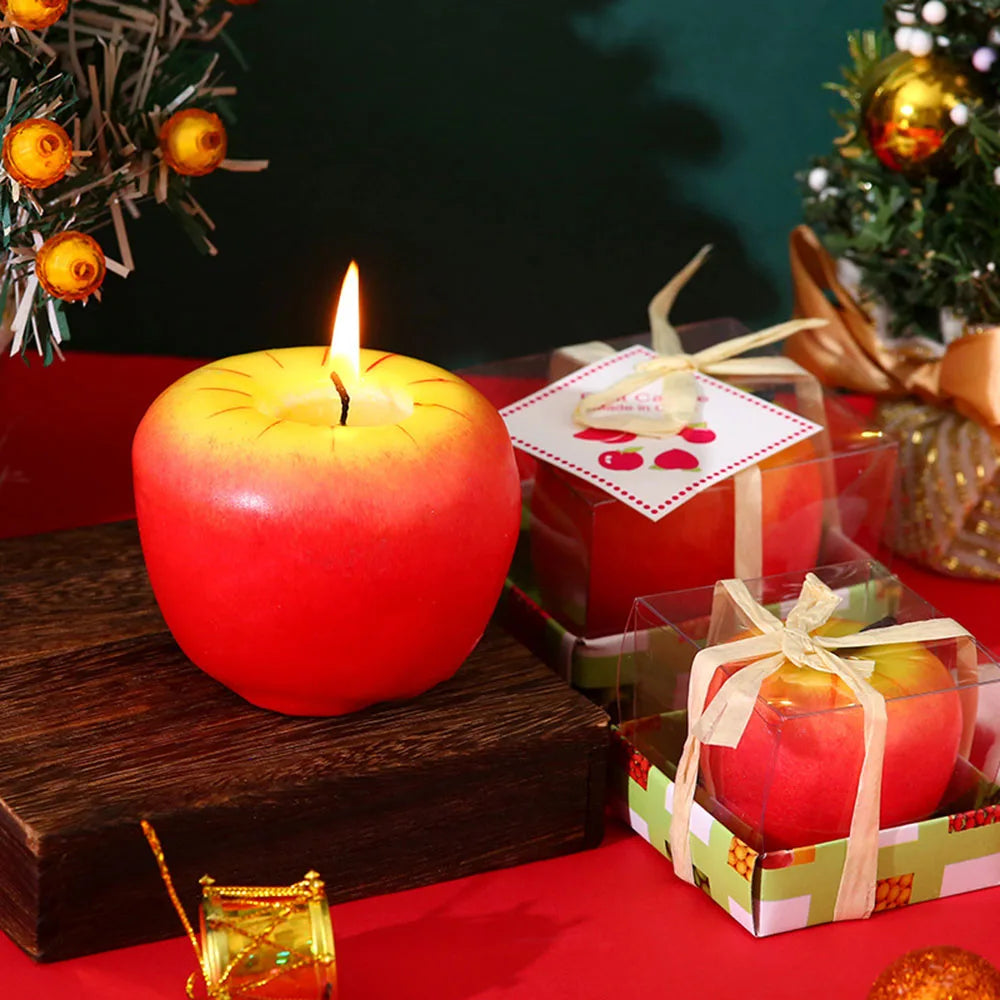 Christmas themed candy apple scented candles