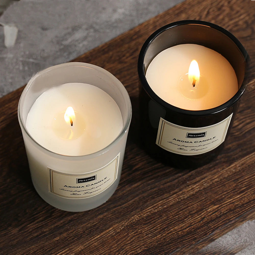 Ebony and Ivory romantic candle set